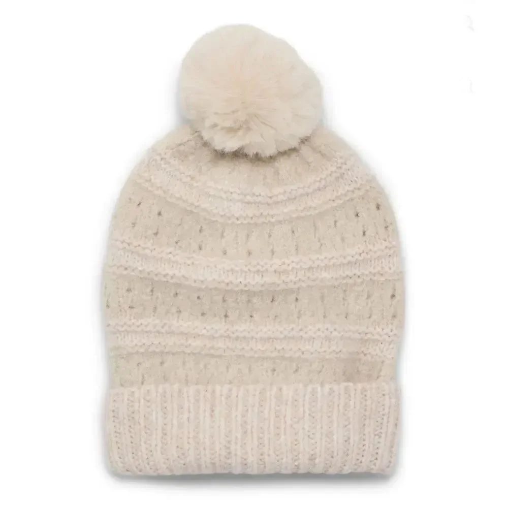 Women's Birdseye & Pointelle Beanie Winter Hats 2-Pack